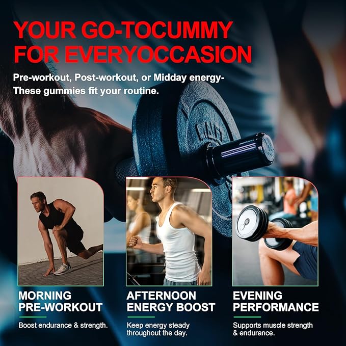 Health4All Creatine Monohydrate Gummies 5g for Men &amp Women Creatine Gummy for Strength Energy &amp Muscle Growth Support Pre-Workout Supplement - Strawberry 120 Gummy