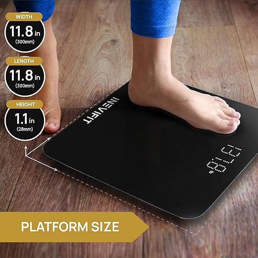 INEVIFIT Bathroom Scale Highly Accurate Digital Bathroom Body Scale Measures Weight up to 400 lbs. Includes Batteries