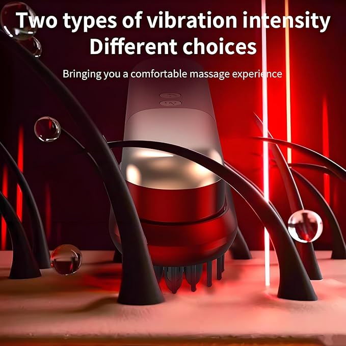 Cordless Hair Straightener Brush 3-Temp Go Brush Pro Vibration Massage Red Light Therapy Dual-Function Comb for Women Fast Heating MCH Ceramic Frizz-Free Smooth Hair Styling (Red)