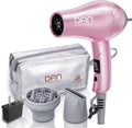 DAN Technology Travel Hair DryerDual Voltage HairDryerMini Blow Dryer with ConcentratorSmall Hair Dryer with DiffuserEuropean hairdryer with European PlugPink Blow Dryer for Women