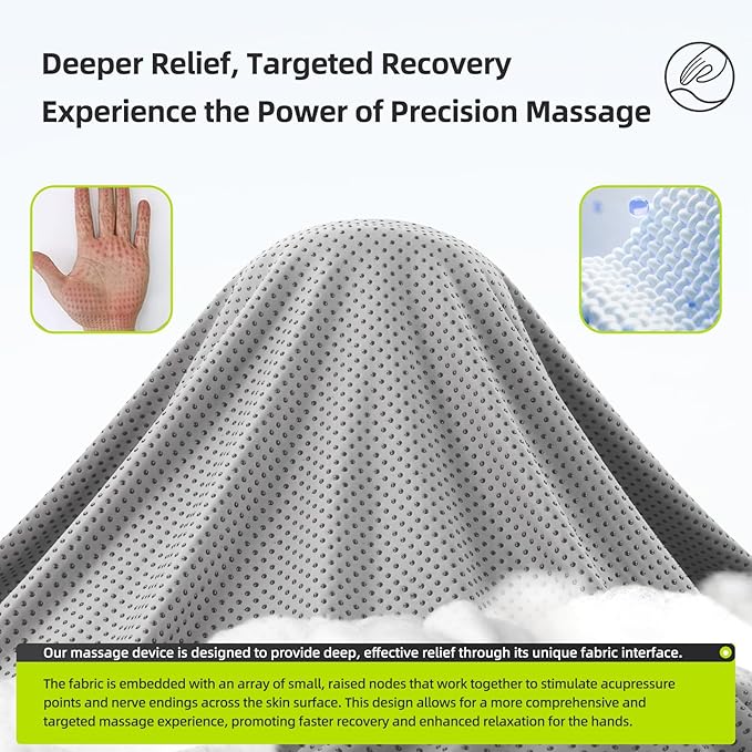 Hand Massager with Heat Cordless Rechargeable 3 Heating 3 Massage Mode 3 Instensity Type-C Charger