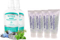 SprinJene Customer Favorite's Oral Care Bundle – Natural Toothpaste &amp Alcohol-Free Mouthwash Set Fluoride Free SLS Free Black Seed Oil &amp Zinc Formula Premium Value Essentials Duo Pack