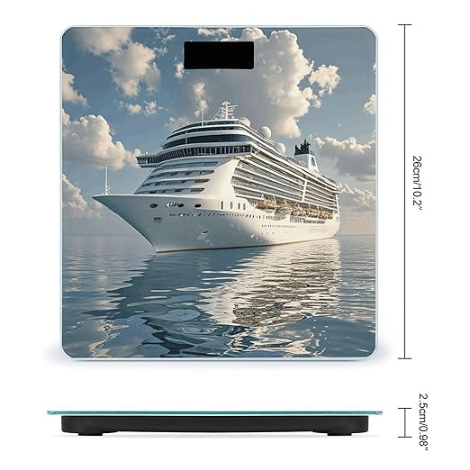 Cruise Ship Digital Bathroom Scale for Body Weight Weighing Scale with Backlit LCD Display High Precision Measurements &amp Measures Weight Up to 180kg