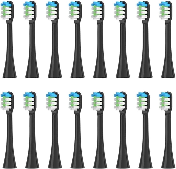 Replacement Toothbrush Heads Compatible for Nandme Nx8000 Sonic Electric Soft Bristle Tooth Brush Head4/8/16PCS(16pcs Black)