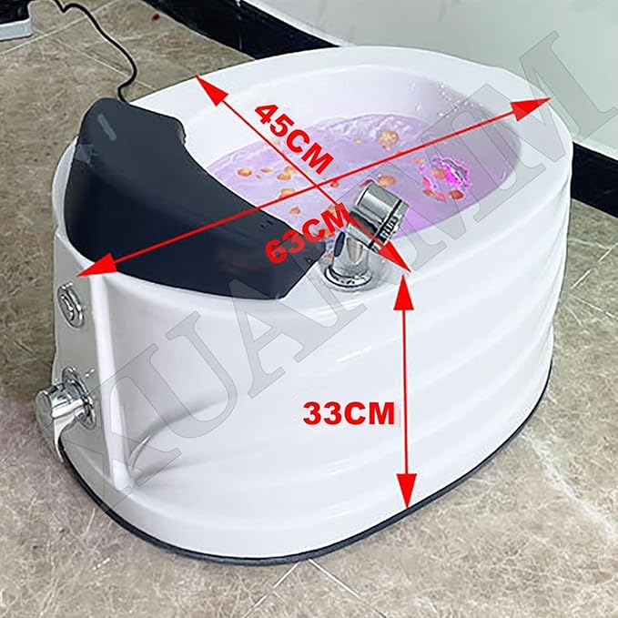 Portable Foot Spa Bathtub Acrylic Foot Bath Deep Foot Bath Spa with Massage can Automatically Drain and Adjust Hot and Cold Water Home Foot Spa Pedicure Bowl Foot Detox Bucket Tub for Treatme D