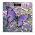 Beautiful Purple Butterfly Art Bathroom Scale Weight Scale for Body WeightHighly Accurate Digital Weighing Machine Clear LED Display Digital Bathroom Body Scale 400lb/182kg