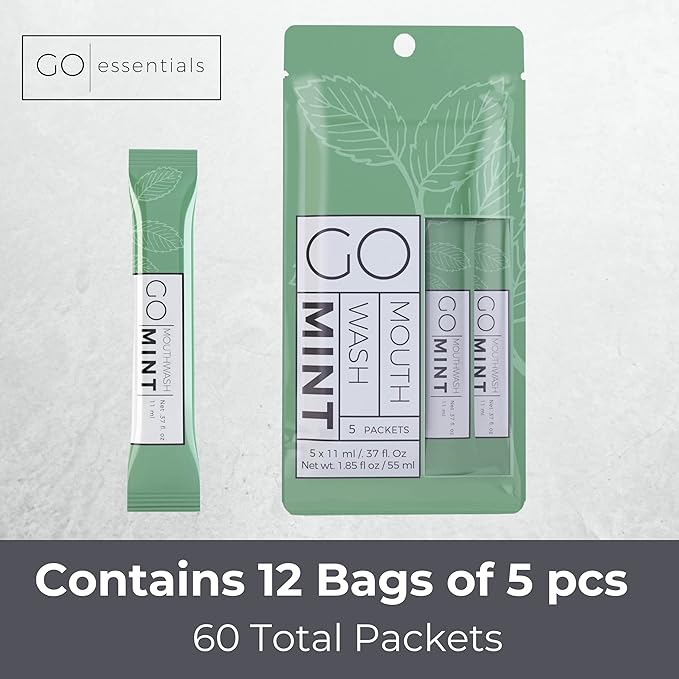 Exershield to GO mouthwash no Alcohol Formula (Mint 60 Individual Packets)