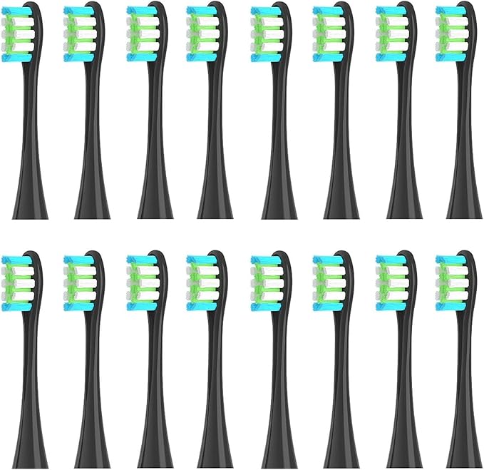 Compatible for Oclean 16PCS Replacement Brush Heads - Sonic X/X Pro/Z1/SE/F1/One/PW01-09/P5(16 Black)