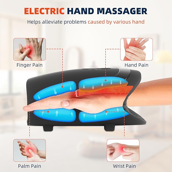 ZhanHao Hand Massage Hand Machine with Heat and Compression Electric Hand Massager for Arthritis and Carpal TunnelCordless Massagers Gift for Women &amp Men