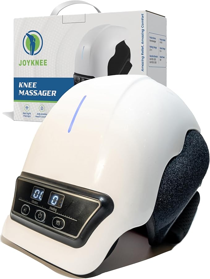 Cordless Knee Massager with Heat &amp Red Light Therapy – Adjustable Heat &amp Vibration – Lightweight Portable &amp Multi-Use for Knees Shoulders &amp Elbows – Relaxing and Comfortable Design