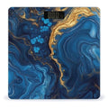 Women's Fashion Automatic Switch Digital Bathroom Weighing Scale Smart Scale Luxury Marble Texture Gold and Blue