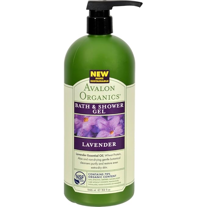 Avalon Organics: Therapeutic Bath &amp Shower Gel Lavender 32 oz (4 pack)