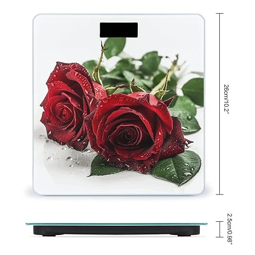 There is Water on The Flower Bathroom Scale for Body Weight Bathroom Weighing Scale with Backlit LCD Display Highly Accurate Measures Weight Up to 180kg