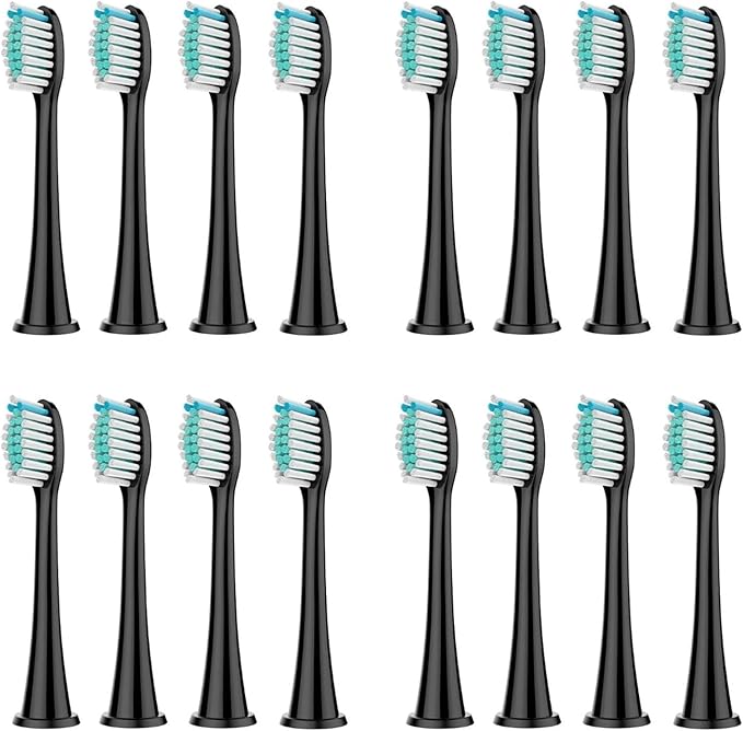 8/12/16PCS Replacement Toothbrush Brush HeadsCompatible for Phili Electric Handles(16pcs Black)