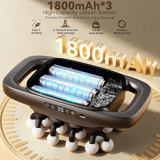 20-Head Massage Gun2026 Upgrade Deep Tissue Percussion Massager with 3 Modes 30 Intensities Quiet Muscle Tension Release Electric Massage Tools for Back Shoulders Legs