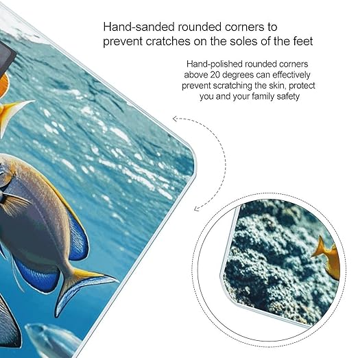 Fish in The Sea Digital Bathroom Scale for Body Weight Weighing Scale with Backlit LCD Display High Precision Measurements &amp Measures Weight Up to 180kg
