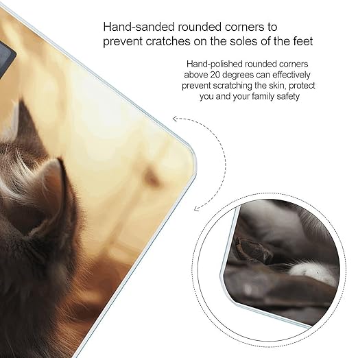 Cat Kiss Digital Bathroom Scale for Body Weight Weighing Scale with Backlit LCD Display High Precision Measurements &amp Measures Weight Up to 180kg