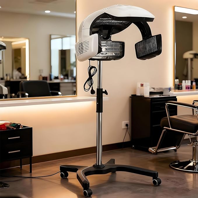 Professional Standing Hair Dryer Color Processor Adjustable Height 51-62 in Hair Color Processor with Smooth Wheels for Salon Beauty Barber Shop Perm Color Heater Hair 110V