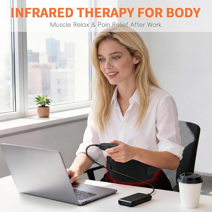 Red Light Therapy Belt for Body Flexible Use Red Light Pad with Timer Controller Fit for Small Areas 60 Beads Portable Infrared Light Therapy Belt for Starters