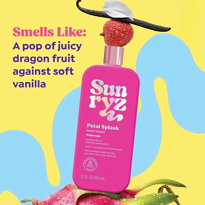 PDC Brands Sunryz Limited Edition Summer Scented Body Wash and Whipped Body Cream Duo Petal Splash 12 FL OZ Body Wash 8 OZ Body Cream 2 Piece Set