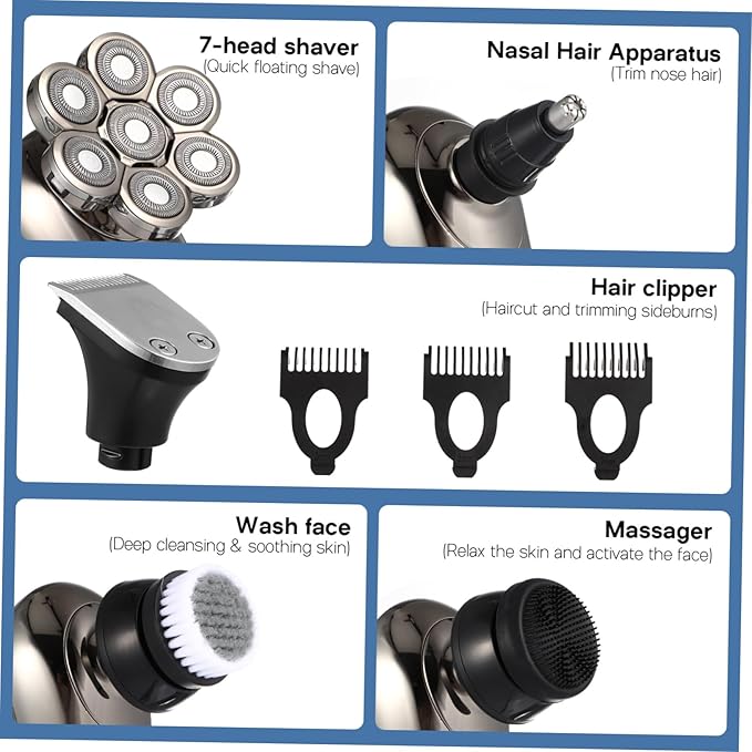 Electric Shaver for Men Blade Rechargeable Trimmer Face Razor Nose Hair Trimmer Hair Removal Machine Men Razor Beard Clippers for Travel