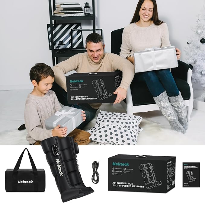 Nekteck Leg Compression Massager Recovery System Cordless Foot and Leg Massager for Circulation and Pain Relief Rechargeable Compression Boots with 6 Modes 4 Intensities Legs Relaxation