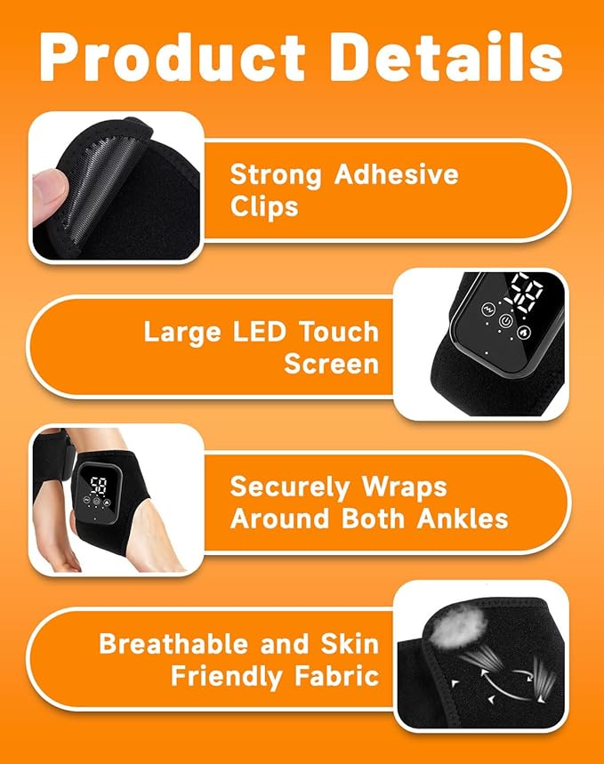 Massager 2026 Foot Relief Massager Portable Feet Relieve Machine Foot Massager for Neuropathy 3 Massage Modes 3 Heat Level Rechargeable Just 15 Minutes a Day (2PCS)
