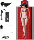 OBOEYU 71x 31 Red Light Therapy Blanket 1370pcs Led Red Light Therapy Mat Near Infrared 660nm Full Body Pad with Multifunctional Controller and Timer for accelerates Cell Regeneration. ﻿ Black