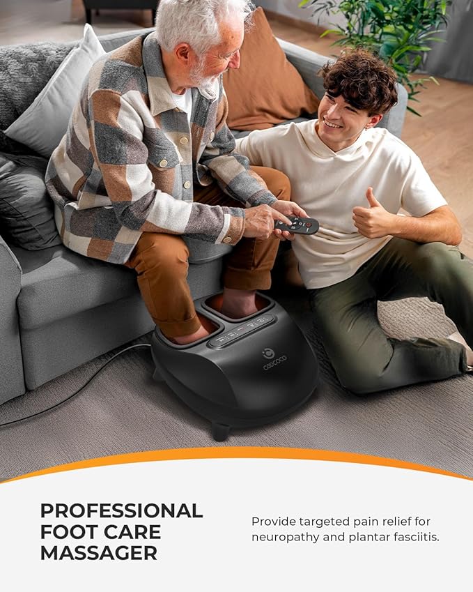 CooCoCo Shiatsu Neck and Back Massager &amp Foot Massager with Heat &amp Remote