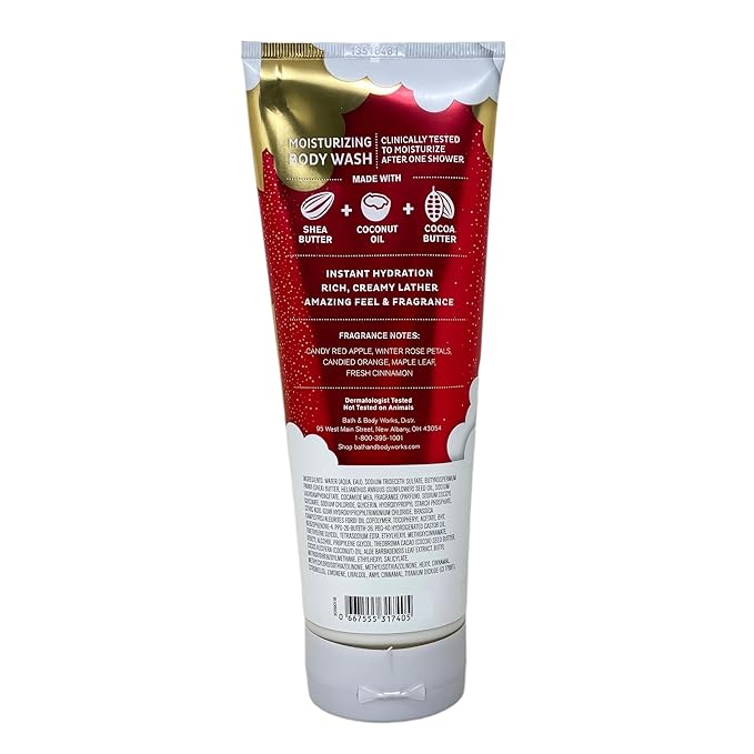 Bath &amp Body Works Winter Candy Apple - Moisturizing Body Wash Fine Fragrance Mist and Mosturizing Body Lotion - with a Cherry On Top Bar Soap