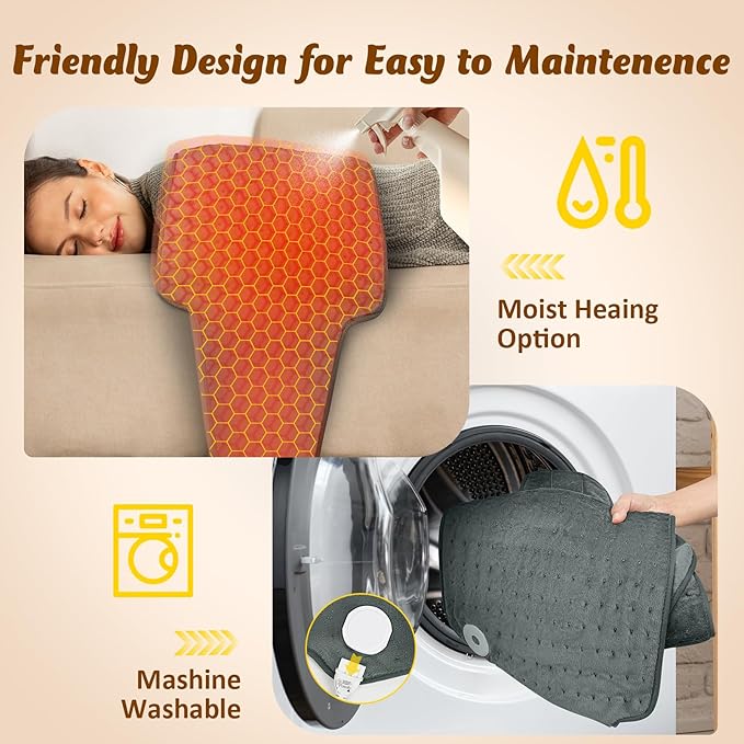 Heating Pad for Back Electric Heating Pad for Period Cramps Wrap Around Heated Pad for Waist Stomach Neck Shoulders with Belt Anniversary &amp Birthday Gifts for Women Men Mom Dad Wife Husband