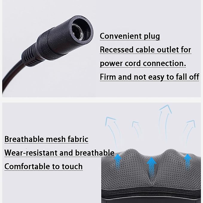 Back Neck Shoulder Massager Deep Tissue 3D Kneading Portable with Soothing Heat for Shoulder Leg Body Muscle Pain Relief Home Office Use (Color : Purplish Black+Bag)