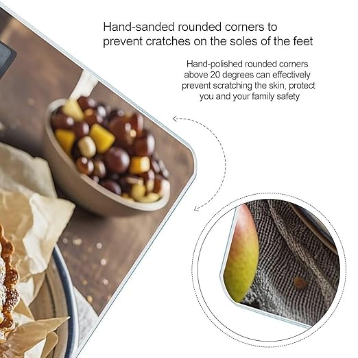 Pear Pie on Paper Scale for Body Weight Digital Bathroom Scale Toughened Glass High Precision Scales for Body Weight with Large LCD Backlight Display Weight Scales