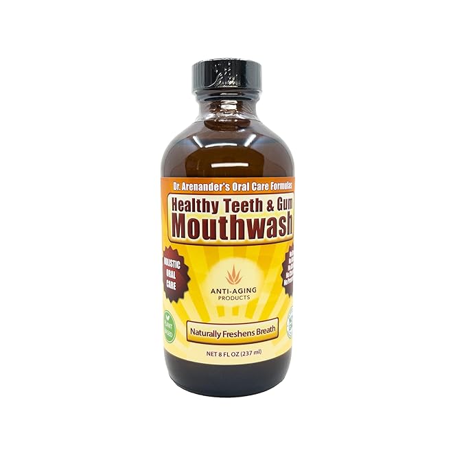 Healthy Teeth &amp Gum Mouthwash – Natural Alcohol-Free Oral Rinse for Fresh Breath Gum Health &amp Enamel Support – Organic Non-GMO Fluoride-Free Herbal Formula by Anti-Aging Products