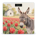 Donkey and Red Flower Weight Scale Large Digital Bathroom Scales with Bright LED Display Non Slip Digital Scale and Step On Fashion Weighing Machine for Body