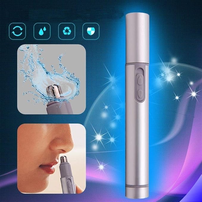 Ear Nose &amp Brow Trimmer Clipper – Painless Nose Hair Detail Trimmer for Men &amp Women Battery Operated Electric Groomer Easy Cleaning Waterproof Painless Facial Hair Remover