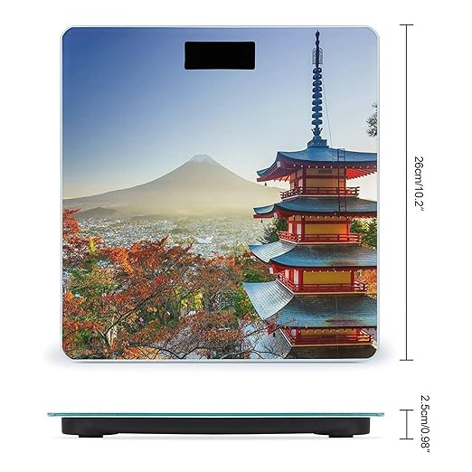 Japan Mount Fuji Landscape Scale for Body Weight Digital Bathroom Scale Precision Smart Weighing Scales with Clear LED Display Accurate High Precision Scales Weighing Machine