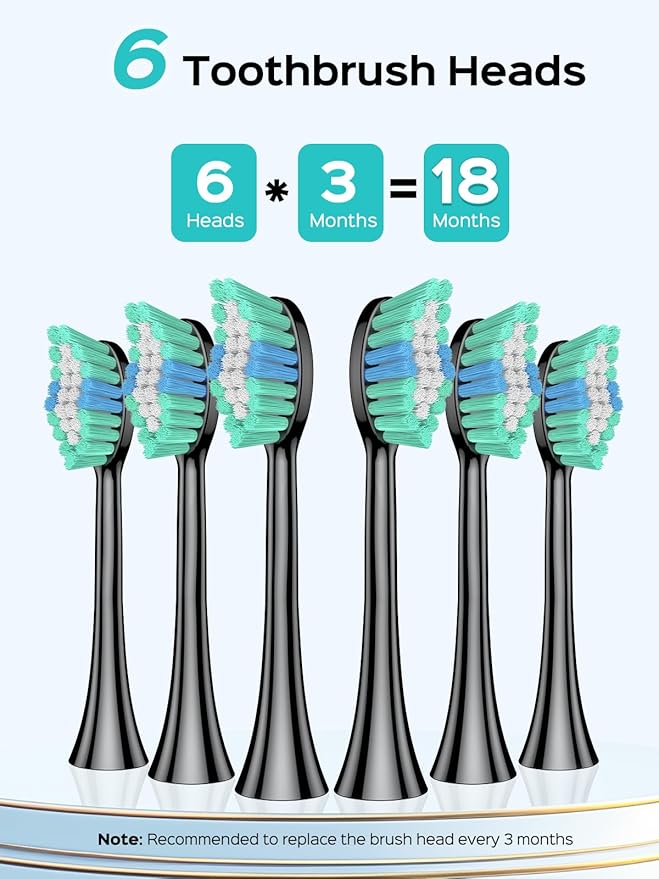 COSLUS Water Dental Flosser Tooth Pick: 10 Levels Smooth Control Portable Wireless Electric Toothbrush for Adults and Kids Rechargeable White and Black