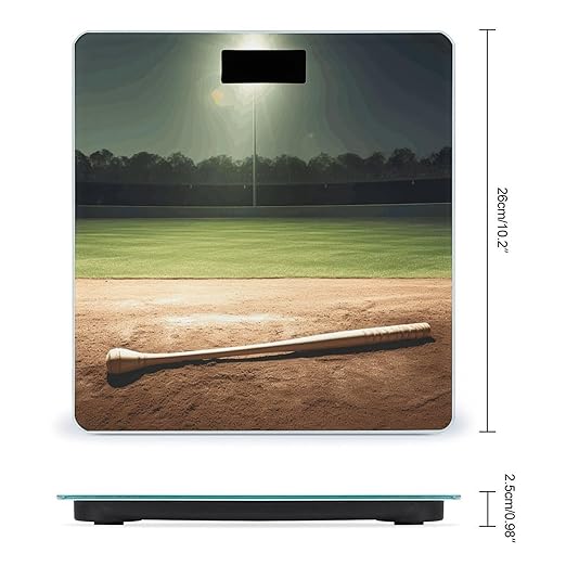 Digital Bathroom Scale for Body Weight Scale with Bright LCD Display High Accuracy Step-On Technology Auto On/Off Baseball Sports Field Digital Scales 400 Lbs /180kg