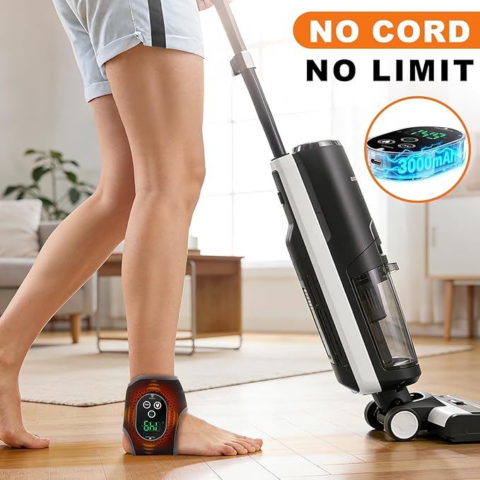 Foot and Ankle Massager for Pain Relief Cordless Ankle Heating Pad Foot Renew Massager with Heat 4 Heat Levels &amp 3 Vibration Modes