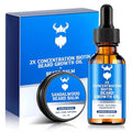 Beard Growth Oil &amp Beard Balm - Beard Growth Kit with 2X Concentration Biotin for Men Natural Ingredients with Argan Oil Jojoba Oil and Vitamin (Sandalwood)