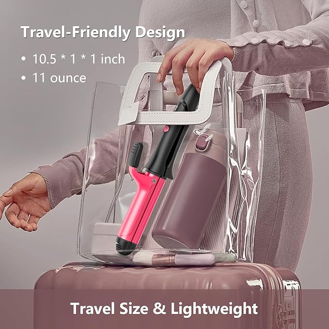 Travel Curling Iron Zavarea Upgraded 1 Inch Dual Voltage Curling Iron Lightweight 2 in 1 Hair Straightener and Curler 30S Fast Heating &amp Easy to Use Mini Flat Iron with Ceramic Barrel for Trav