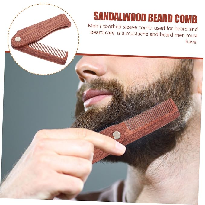 Didiseaon 3pcs Wooden Pocket Comb Mustache Comb Hair Accessory for Men Women Beard Brush Folding Beard Professional Styling Tool