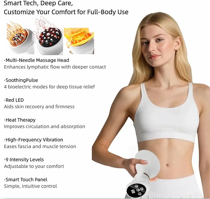 Body Sculpting Machine Lymphatic Drainage Massager &amp Anti Cellulite Massage Tool Helps Reduce Stretch Marks &amp Cellulite Pain Relief Devices for Sciatica Nerve Legs Arms Hip Muscle &amp