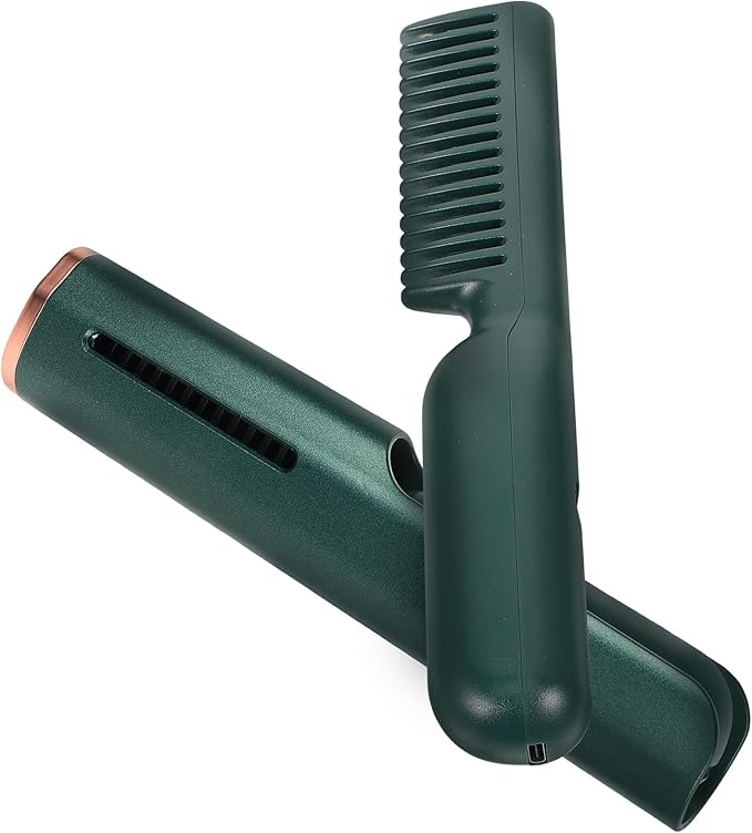 Beaupretty Temperature Electric Hair Straightener Brush with Ceramic Heating Comb Portable USB Hair Styling Tool for Safe and Quick Straightening Thick