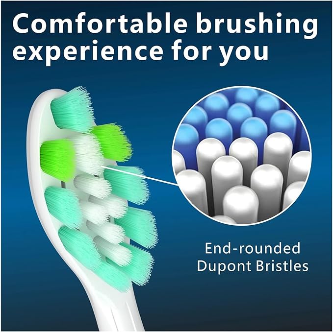 8pcs Replacement Toothbrush Heads Brush Head Compatible for Phips 4100 6500 6100 7500 5300(8pcs Green-White)