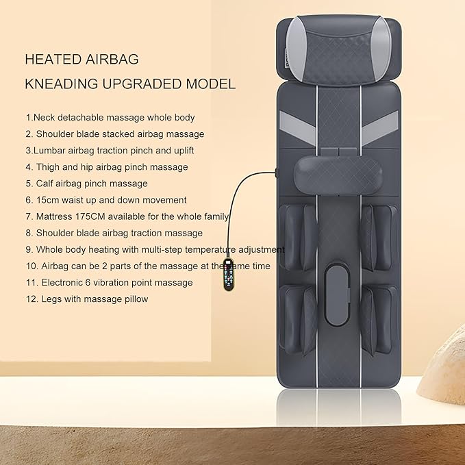 New Full Body Stretching Massage Mat with Airbags. 3D Lumbar Traction - Neck Back Waist Hip Relaxation &amp Pain Relief. Foldable &amp Portable
