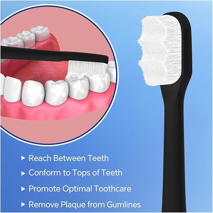 Compatible for Replacement Toothbrush Brush Heads Compatible with Philips Sonicare Electric Ultra Soft Nano Bristles 1100 5300 7500(2 Pcs)