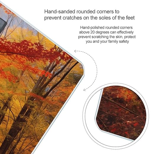 Fall Foliage Bathroom Scale for Body Weight LCD Display Digital Bathroom Scale Tempered Glass Bathroom Weight Scales Fashion Smart Scales for Home Bedroom 400 Lb