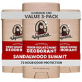Dr. Squatch Natural Men’s Deodorant – Aluminum Free Natural Deodorant Men with Charcoal &amp Postbiotics for 72-Hour Odor Protection – Sandalwood Summit 2.65oz Stick (3-Pack)